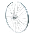 Takakiekko 28" kierre hopea muttereilla (135mm OLD)