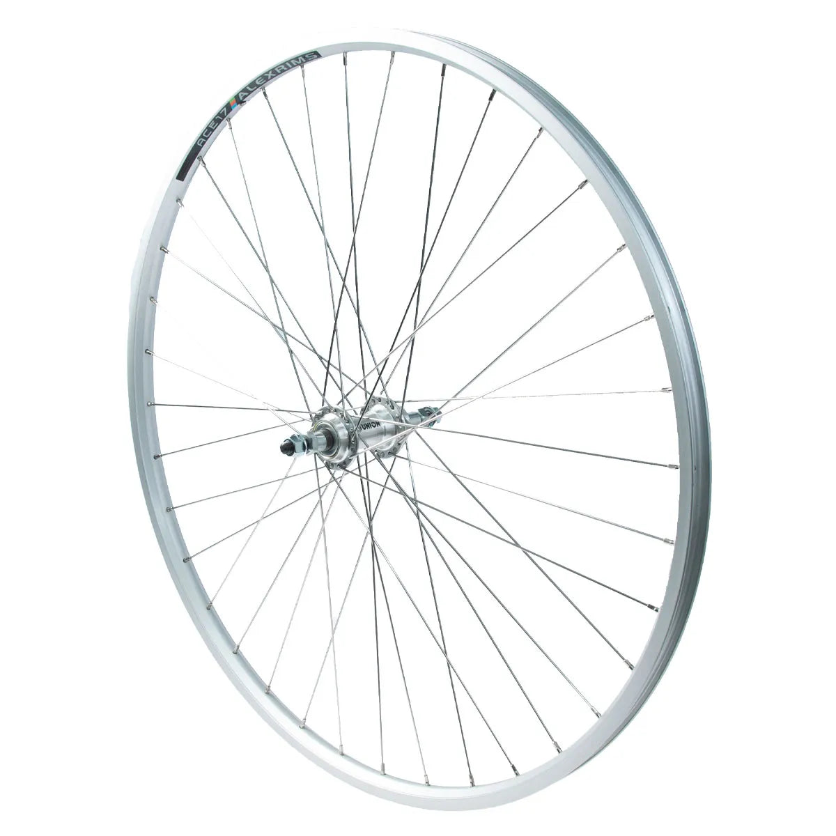Takakiekko 28" kierre hopea muttereilla (135mm OLD)