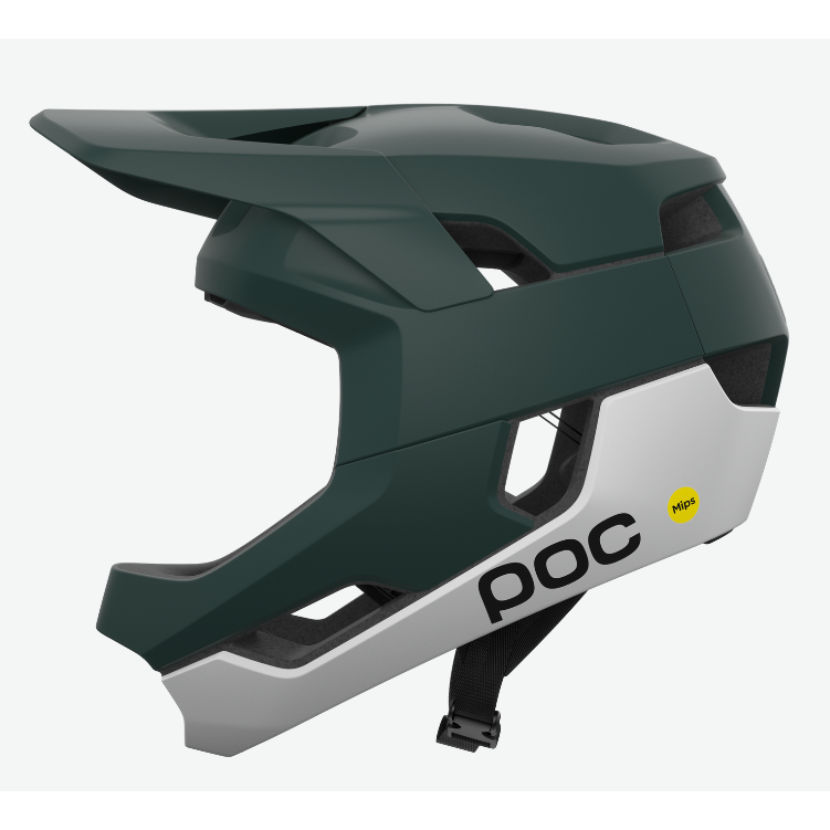 POC Otocon Race MIPS Full Face pyöräilykypärä - Pargasite Green Matt / Hydrogen White Matt