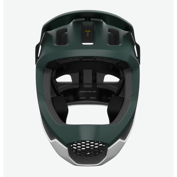 POC Otocon Race MIPS Full Face pyöräilykypärä - Pargasite Green Matt / Hydrogen White Matt 2
