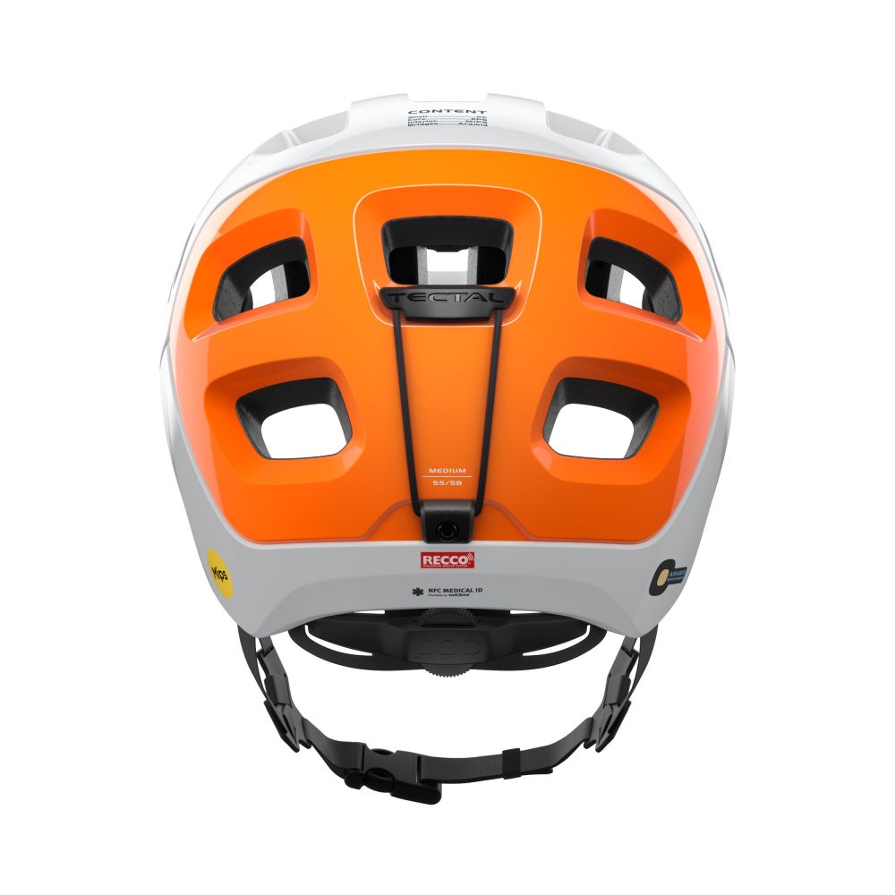POC Tectal Race MIPS NFC pyöräilykypärä - Hydrogen White / Fluorescent Orange AVIP 3