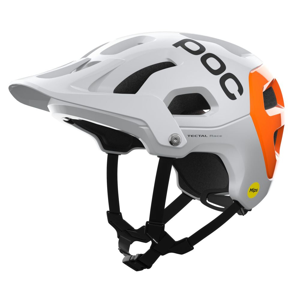 POC Tectal Race MIPS NFC pyöräilykypärä - Hydrogen White / Fluorescent Orange AVIP