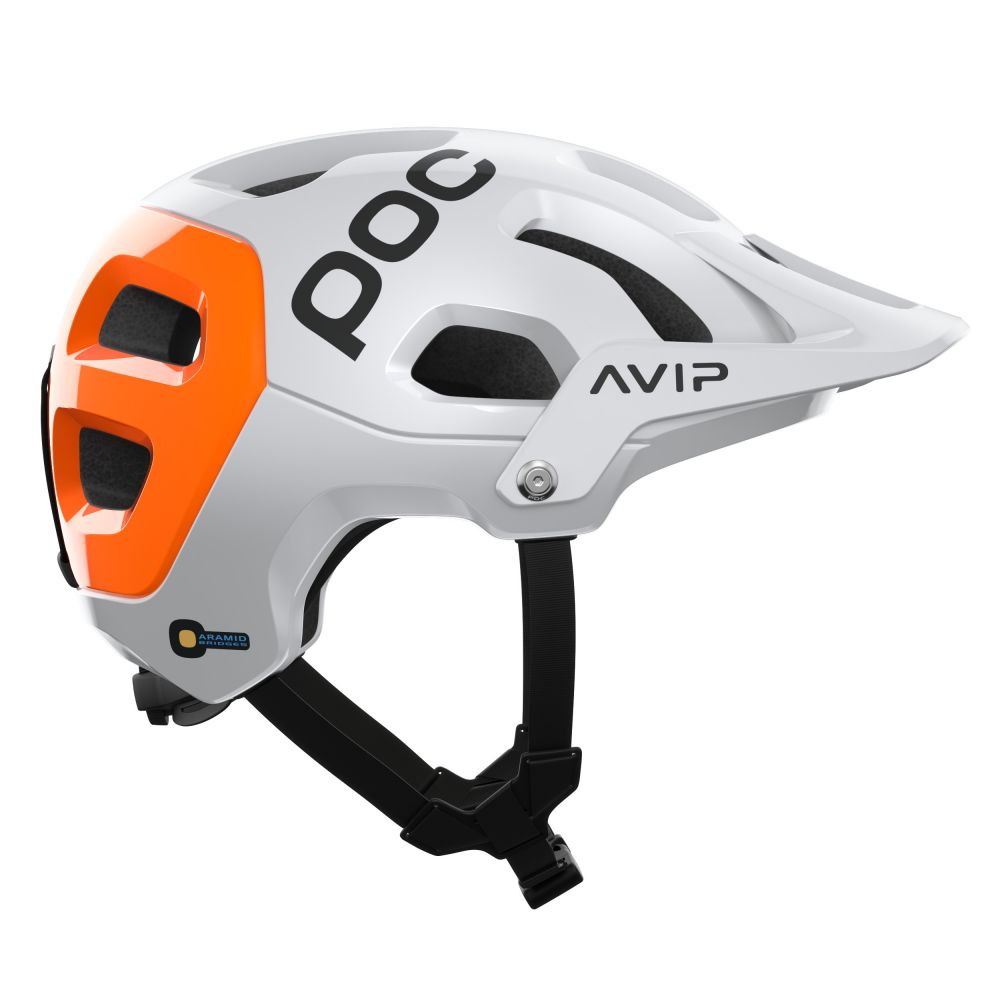 POC Tectal Race MIPS NFC pyöräilykypärä - Hydrogen White / Fluorescent Orange AVIP 4