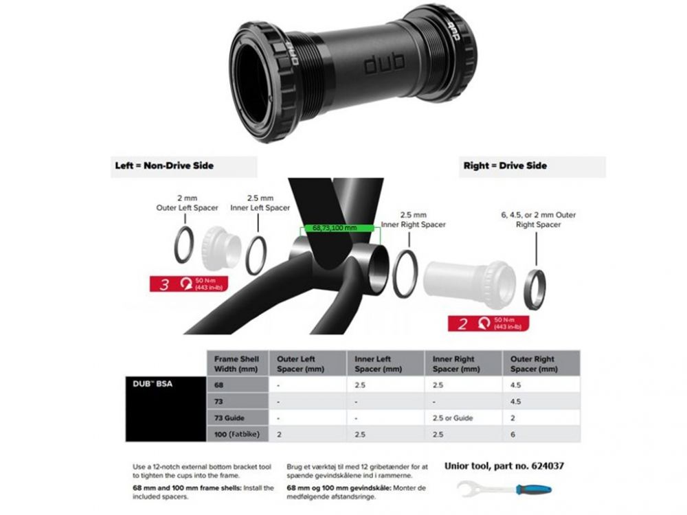 SRAM Bottom bracket DUB English/BSA 68/73